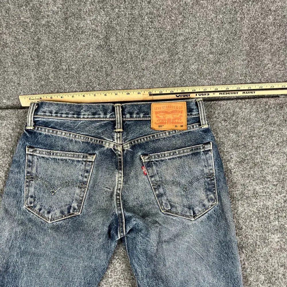 Levis 511 Jeans Mens Size 31x30 Blue Slim Fit Denim‎ Casual Straight Leg